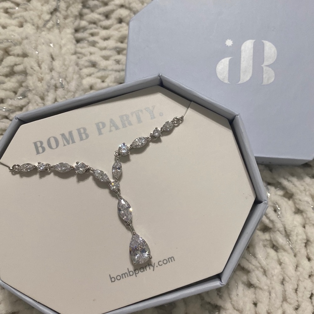 Bomb Party Necklace, Diamond Cubic Zirconia